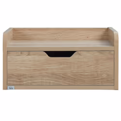 HOMCOM Floating Nightstand Set of 2, Nightstand with Drawer, Natural - Additional view 5
