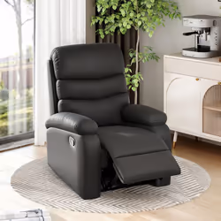 HOMCOM Manual Recliner Chair Armchair for Living Room with Footrest Black