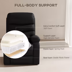 HOMCOM Manual Recliner Chair Armchair for Living Room with Footrest Black - Additional view 5