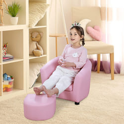 HOMCOM Kids Sofa Set Children Armchair Toddler Chair Padding with Footstool