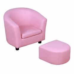 HOMCOM Kids Sofa Set Children Armchair Toddler Chair Padding with Footstool - Additional view 8