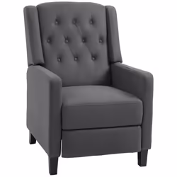 HOMCOM Button Tufted Microfibre Cloth Recliner Armchair for Living Room, Grey