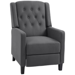 HOMCOM Button Tufted Microfibre Cloth Recliner Armchair for Living Room, Grey