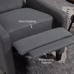 HOMCOM Button Tufted Microfibre Cloth Recliner Armchair for Living Room, Grey - Additional view 4
