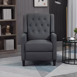 HOMCOM Button Tufted Microfibre Cloth Recliner Armchair for Living Room, Grey - Additional view 5