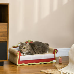 PawHut Cat Scratching Board, Cardboard Lounge Sofa with Catnip, 58 x 29.5 x 29cm