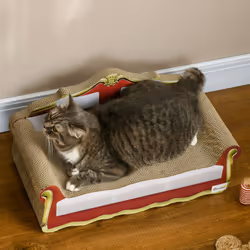 PawHut Cat Scratching Board, Cardboard Lounge Sofa with Catnip, 58 x 29.5 x 29cm - Additional view 5