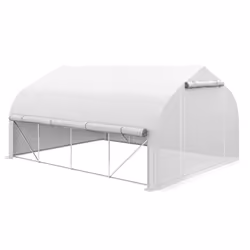 Outsunny 4 x 3(m) Walk-in Tunnel Greenhouse, Roll Up Sidewalls, Mesh Door - Additional view 8