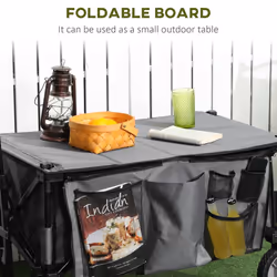 Outsunny Folding Wagon Garden Cart Collapsible Camping Trolley for Outdoor - Additional view 5