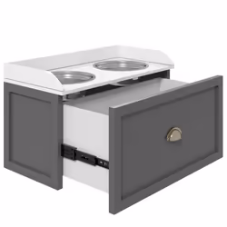 PawHut Stainless Steel Raised Dog Bowl w/ 21L Storage Drawer, for Large Dogs - Additional view 6