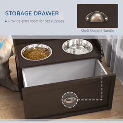 PawHut Stainless Steel Raised Dog Bowl w/ 21L Storage Drawer, for Large Dogs - Additional view 4