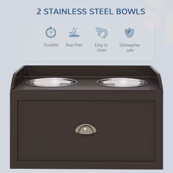 PawHut Stainless Steel Raised Dog Bowl w/ 21L Storage Drawer, for Large Dogs - Additional view 5