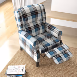 HOMCOM Recliner Chair for Living Room Wingback Chair with Padded Armrest Blue - Additional view 4