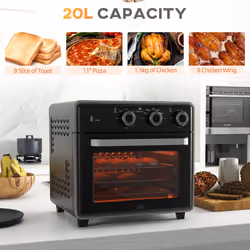 HOMCOM Air Fryer Oven 20L Mini Oven Countertop Convection Oven 1400W Black