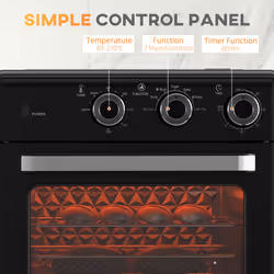HOMCOM Air Fryer Oven 20L Mini Oven Countertop Convection Oven 1400W Black - Additional view 5