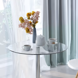 HOMCOM Round Dining Table Bistro Pub Counter w/ Tempered Glass Top for Kitchen - Additional view 7