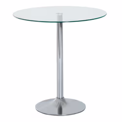 HOMCOM Round Dining Table Bistro Pub Counter w/ Tempered Glass Top for Kitchen - Additional view 8