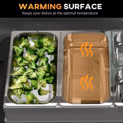 HOMCOM 4 Tray Electric Food Warmer Buffet Server with Adjustable Temp 300W