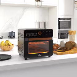 HOMCOM Air Fryer Oven 20L Countertop Mini Oven with 16 Presets 1400W Black