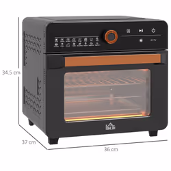 HOMCOM Air Fryer Oven 20L Countertop Mini Oven with 16 Presets 1400W Black