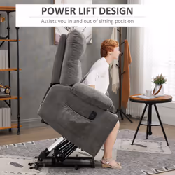 HOMCOM Heavy Duty Riser and Recliner Chair Lift Chair for the Elderly, Grey - Additional view 4