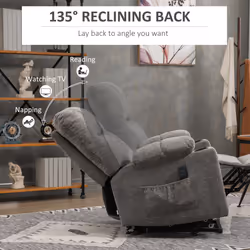 HOMCOM Heavy Duty Riser and Recliner Chair Lift Chair for the Elderly, Grey - Additional view 5