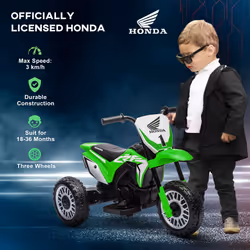 HOMCOM Honda CRF450RL Licensed 6V Kids Electric Motorbike w/ Horn - Green