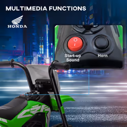 HOMCOM Honda CRF450RL Licensed 6V Kids Electric Motorbike w/ Horn - Green
