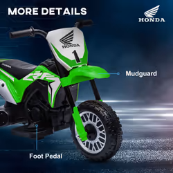 HOMCOM Honda CRF450RL Licensed 6V Kids Electric Motorbike w/ Horn - Green - Additional view 5