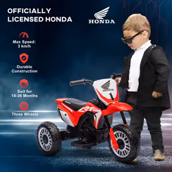 HOMCOM Honda CRF450RL Licensed 6V Kids Electric Motorbike w/ Horn - Red
