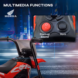 HOMCOM Honda CRF450RL Licensed 6V Kids Electric Motorbike w/ Horn - Red