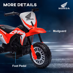 HOMCOM Honda CRF450RL Licensed 6V Kids Electric Motorbike w/ Horn - Red - Additional view 5