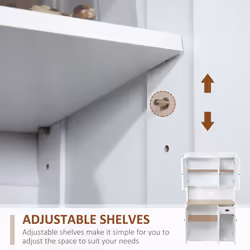 HOMCOM Kitchen Cupboard Storage Cabinet with Adjustable Shelves, White