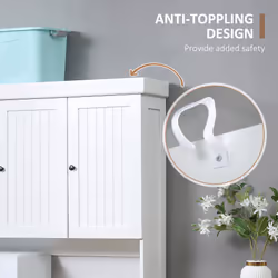 HOMCOM Kitchen Cupboard Storage Cabinet with Adjustable Shelves, White - Additional view 4