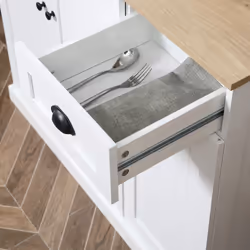 HOMCOM Kitchen Cupboard Storage Cabinet with Adjustable Shelves, White - Additional view 5