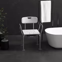 HOMCOM 3-in-1 Shower Chair Adjustable Bedside Commode Raised Toilet Seat White - Additional view 7