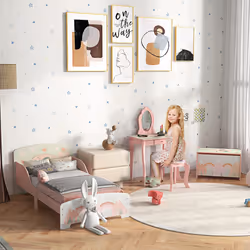 ZONEKIZ Kids Bedroom Furniture Set for Ages 3-6 Years, Pink