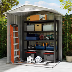 Outsunny 5ft x 4.3ft Outdoor Metal Storage Shed with Sliding Door Sloped Roof - Additional view 7