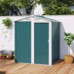 Outsunny 5ft x 4.3ft Outdoor Metal Storage Shed with Sliding Door Sloped Roof - Additional view 8