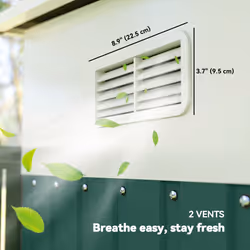 Outsunny 11.3x9.2ft Steel Garden Storage Shed w/ Sliding Doors & 2 Vents, Green - Additional view 8