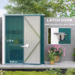 Outsunny Outdoor Storage Shed w/ Lockable Door for Garden, Green - Additional view 5