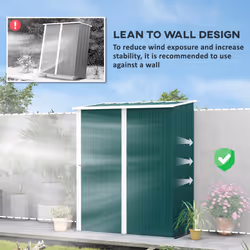 Outsunny Outdoor Storage Shed w/ Lockable Door for Garden, Green - Additional view 6