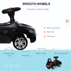 HOMCOM Ride on Car Baby Toddler Walker Foot to Floor Sliding Car Slider Black - Additional view 4