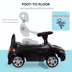HOMCOM Ride on Car Baby Toddler Walker Foot to Floor Sliding Car Slider Black - Additional view 5