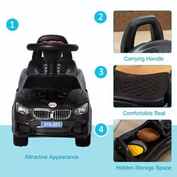 HOMCOM Ride on Car Baby Toddler Walker Foot to Floor Sliding Car Slider Black - Additional view 6
