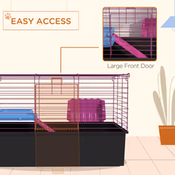 PawHut Small Animal Cage, Rabbit Guinea Pig Hutch, Pet Playhouse - Additional view 5