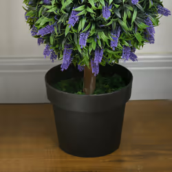HOMCOM Set of 2 Potted Artificial Plants Ball Tree with Lavender Flowers, 110cm - Additional view 7