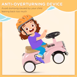 AIYAPLAY Foot to Floor Slider with Steering Wheel, for Ages 12-36 Months -  Pink