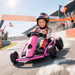 HOMCOM 24V Electric Go Kart for Kids with Music, Horn Honking, Slow Start