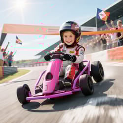 HOMCOM 24V Electric Go Kart for Kids with Music, Horn Honking, Slow Start